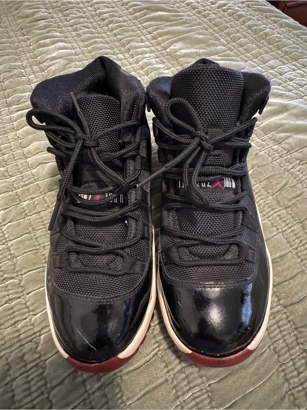 Jordan Kids Black and Red High-Top Sneakers